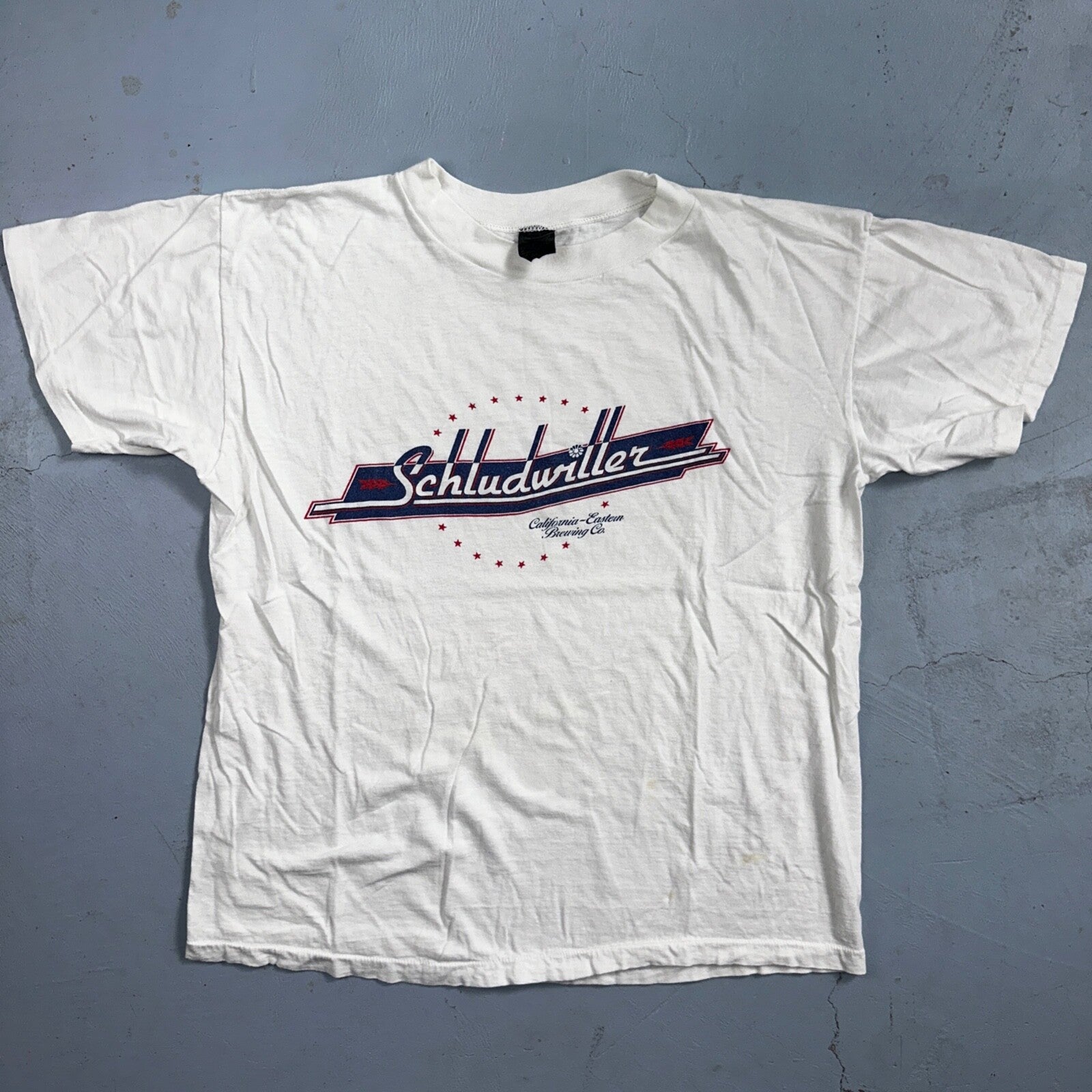 Schludwiller California Beer 70s Anvil VTG T Shirt Local Alcohol Random Brand