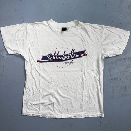 Schludwiller California Beer 70s Anvil VTG T Shirt Local Alcohol Random Brand