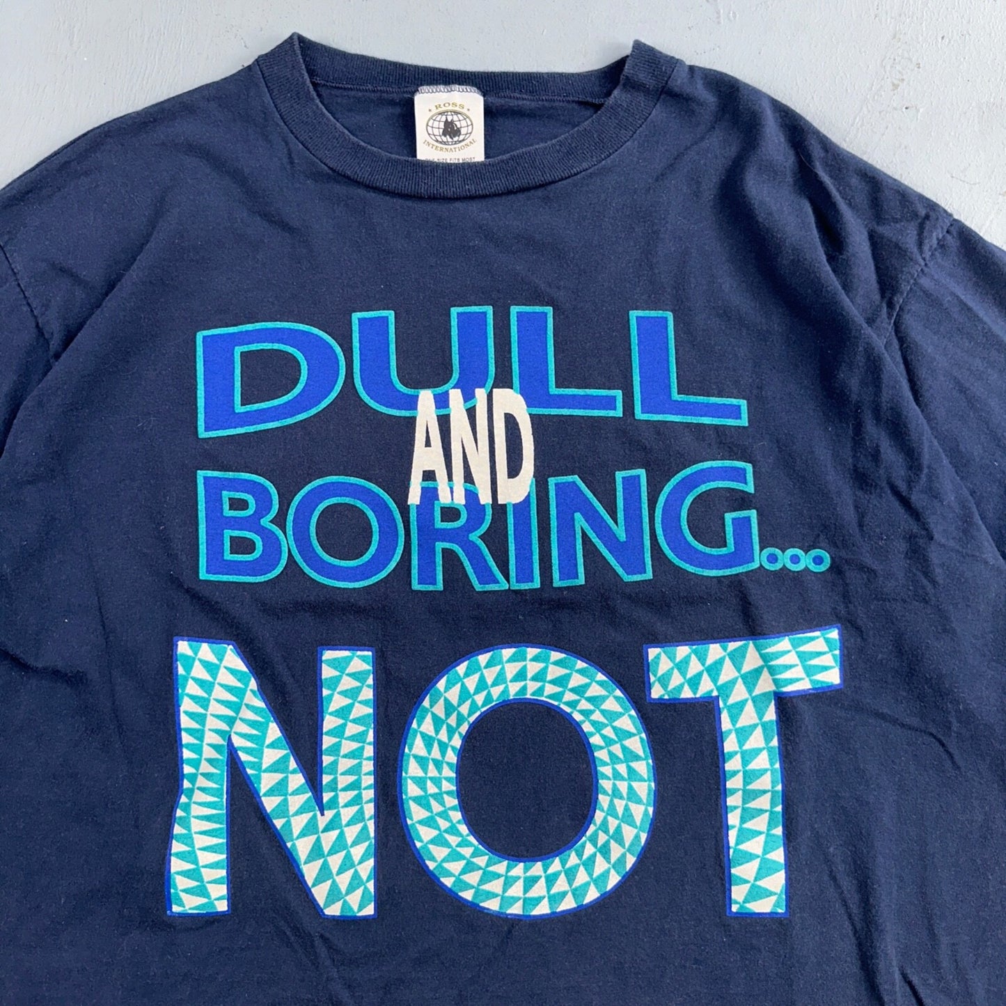 Dull And Boring NOT VTG T Shirt Crop Top Summer Beach Funny Text Quote Graphic