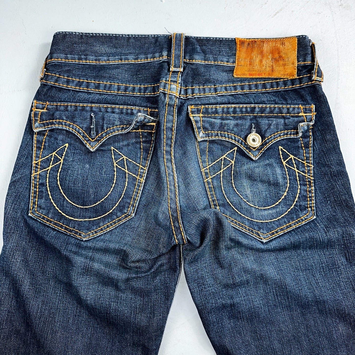 True Religion VTG Billy Big T Blue Jeans Bootcut Y2K Made USA Sz 30 (32x30)