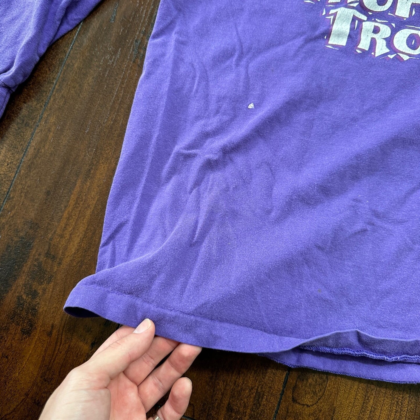 Oregon Truffle Trot Eugene VTG T Shirt Purple Long Sleeve Hanes Love Valentine