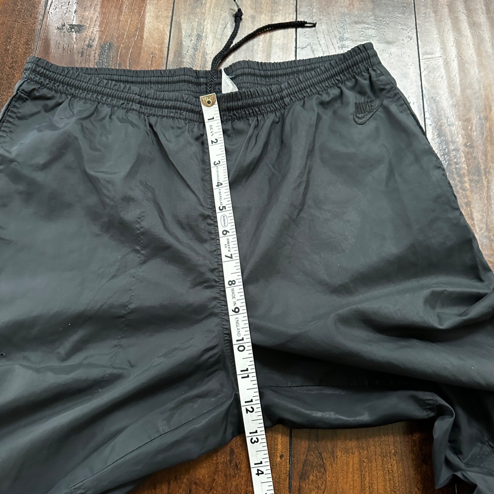 Nike VTG 90s Grey Tag Windpants Track Pants Ankle Zip Unlined Black M 1990s