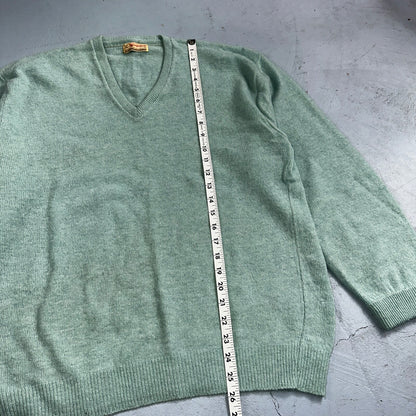 Lord Jeff Hampshire VTG 50s Knit XL Teal Green 1950s 60s Rockabilly Wool