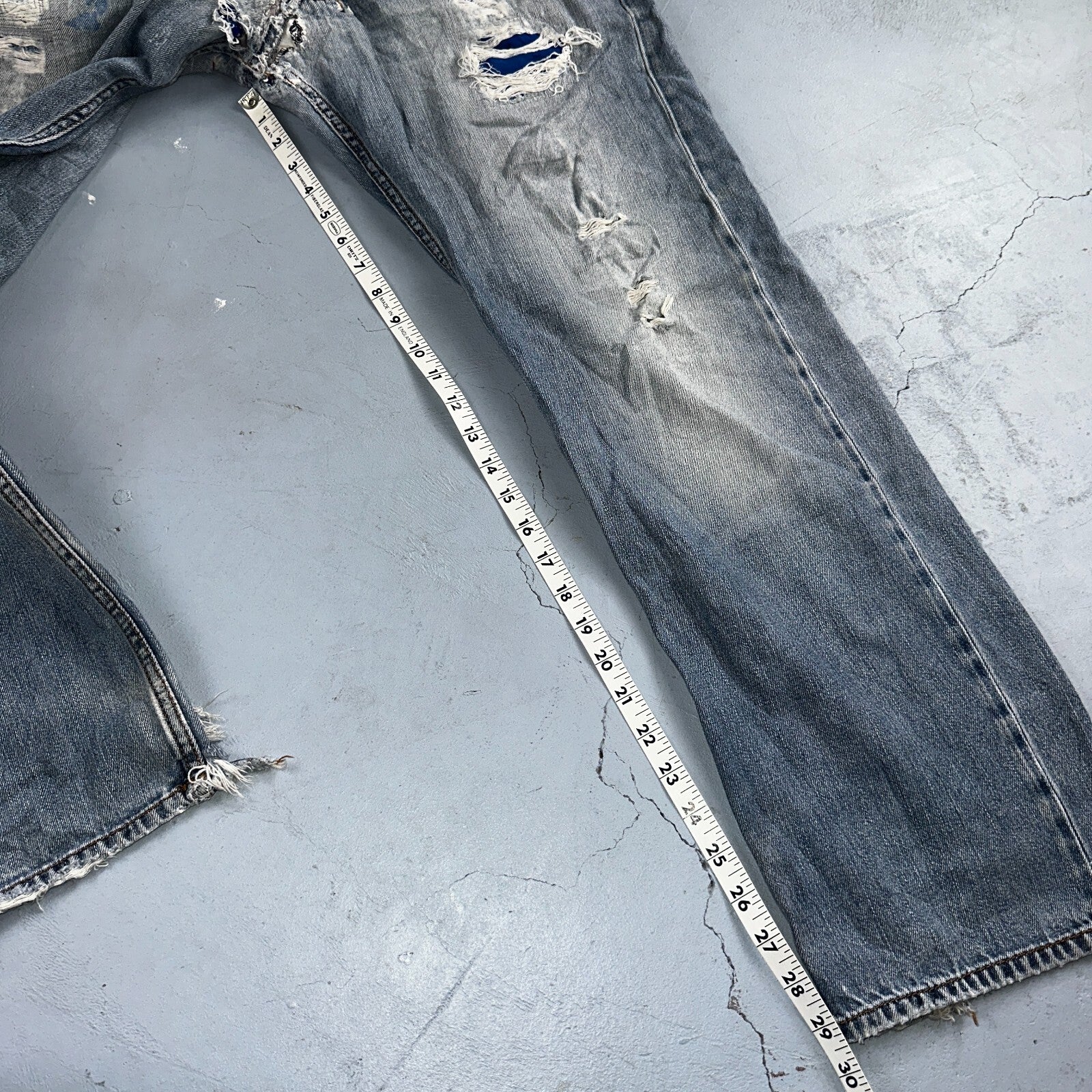 Diesel Larkee Bootcut Stretch Jeans Mens 36x30 Blue Straight 008M2 Whisker Italy