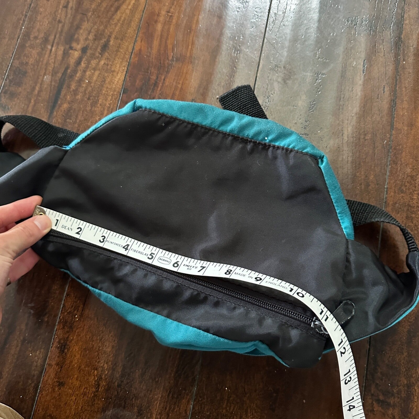 Vtg Large Blue Teal Fanny Waist Bag Pack Minimalistic Side 80s 90s Six Flags