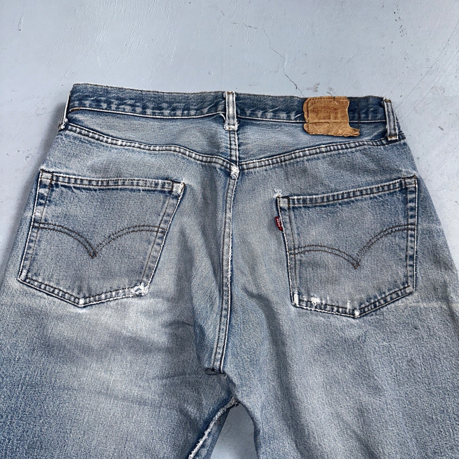 Levis 501 Vintage 80s Redline Selvedge USA XX Jeans Light Wash 36x36 Act 33x32