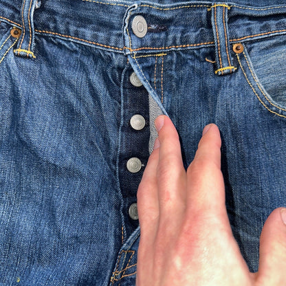 Levis 501 Y2K XX Straight Leg Jeans Blue VTG Med Wash 36x32 Act 35x30