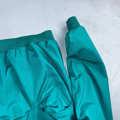 Vintage Eddie Bauer Spring Jacket Men's 2XL Teal Blue Turquoise Plaid Lined