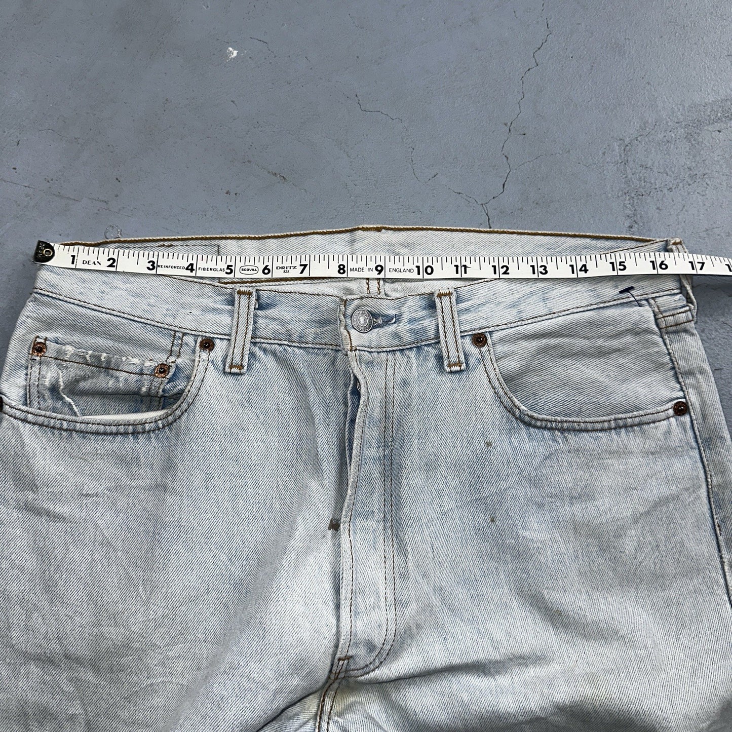 Levis 501 Vintage 90s Y2K XX Straight Leg Jeans Blue Light Wash 34x36 Act 33x31