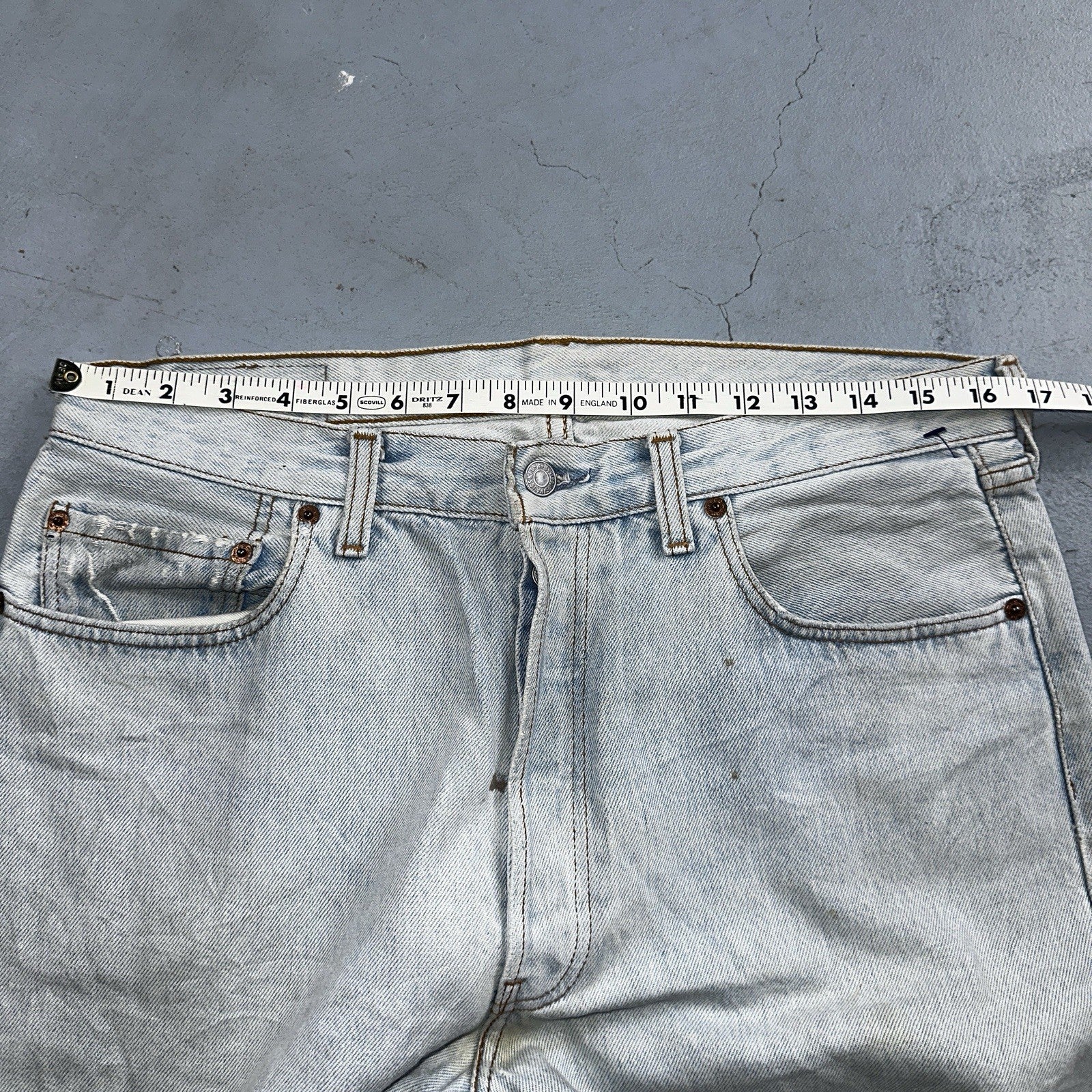 Levis 501 Vintage 90s Y2K XX Straight Leg Jeans Blue Light Wash 34x36 Act 33x31