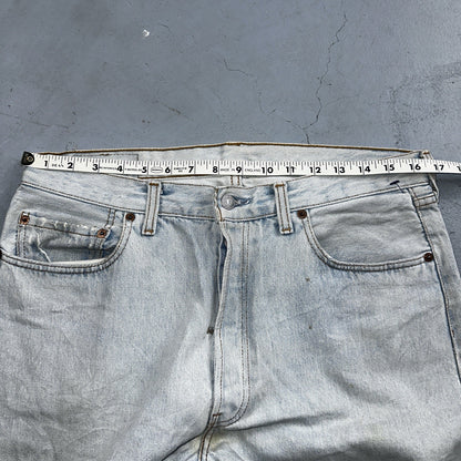 Levis 501 Vintage 90s Y2K XX Straight Leg Jeans Blue Light Wash 34x36 Act 33x31
