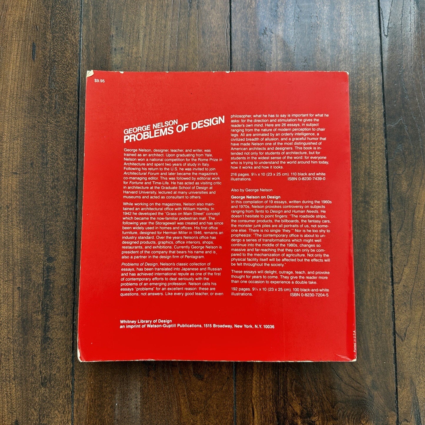 George Nelson Problems Of Design Red Softcover Book Text Art MCM Eames Rare 1979