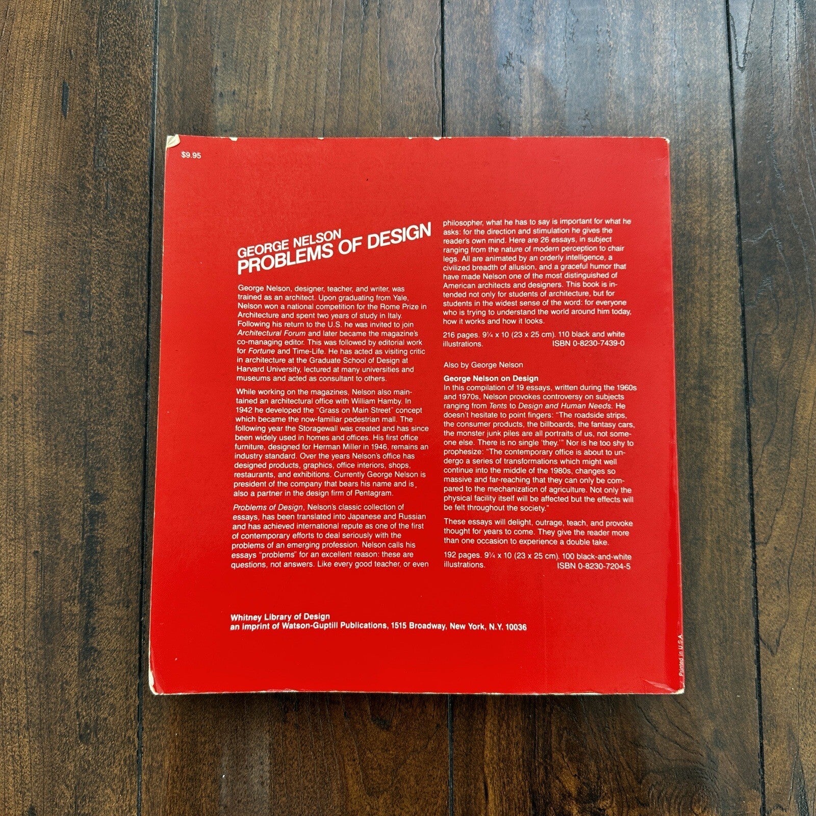 George Nelson Problems Of Design Red Softcover Book Text Art MCM Eames Rare 1979