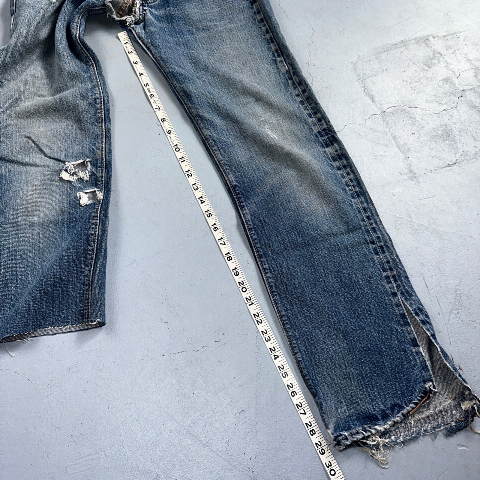 Levis 501 VTG 70s SS Redline Selvedge Jeans XX Thrashed 30x34 Act 28x29