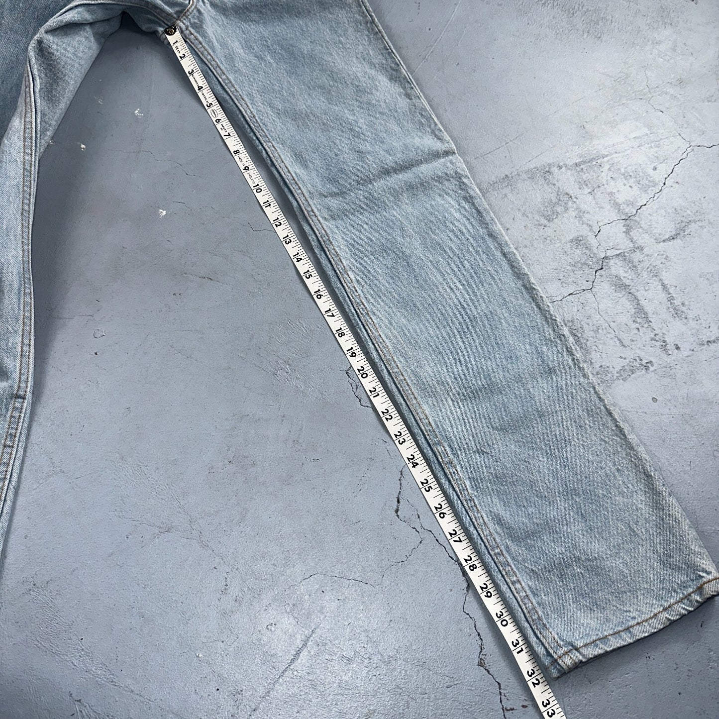 Levis 701 Vintage 90s USA XX Straight Leg Jeans Blue Light Wash 501 Rare 25x32