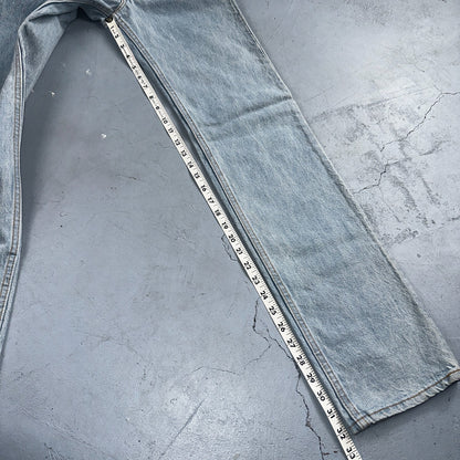 Levis 701 Vintage 90s USA XX Straight Leg Jeans Blue Light Wash 501 Rare 25x32