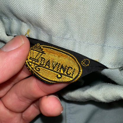 Vintage 70s DaVinci California Mod Long Sleeve Button Shirt Blue Thrashed