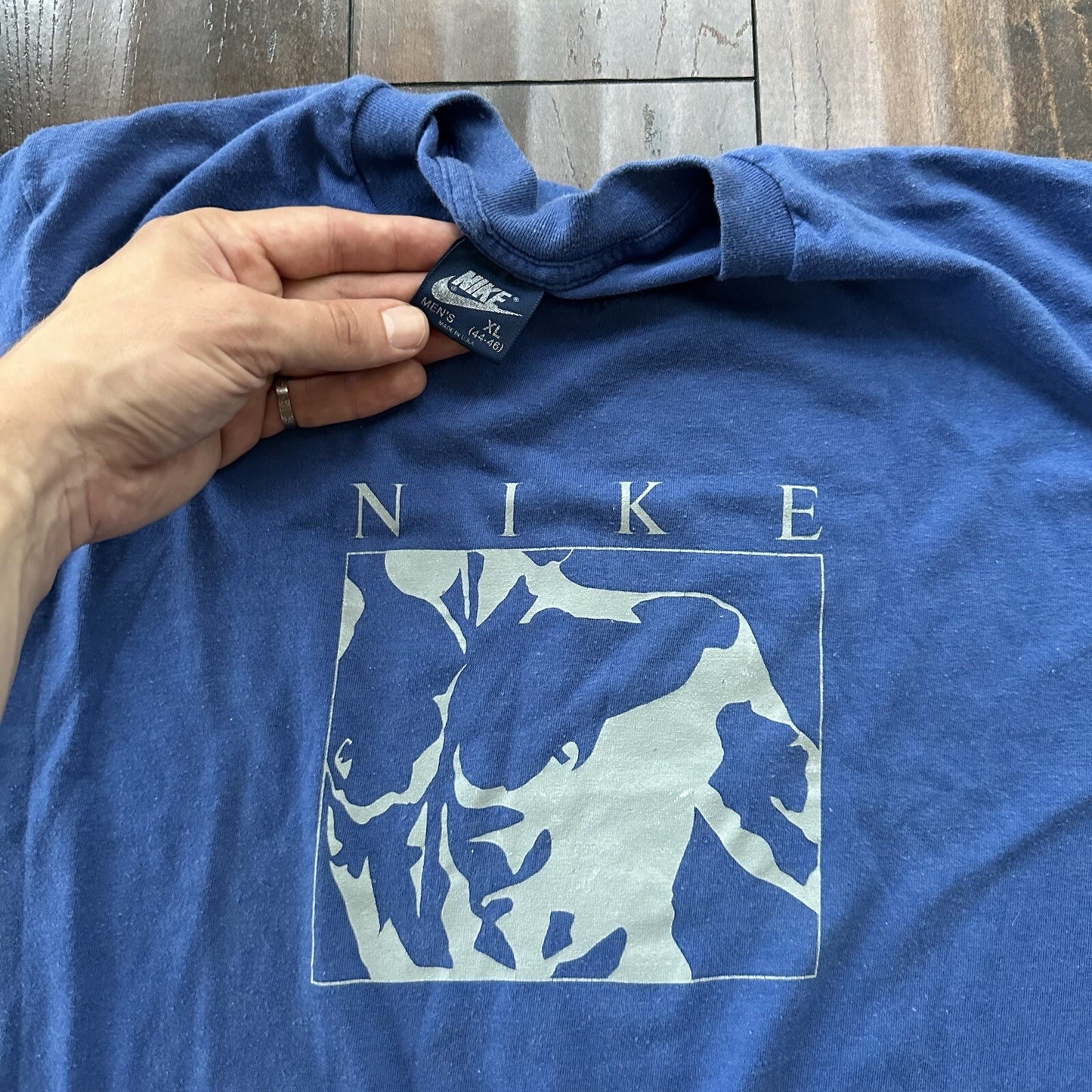 Nike Vintage T Shirt Mens XL 80s Spellout Rare God Muscles Champ Rap Geisha OG