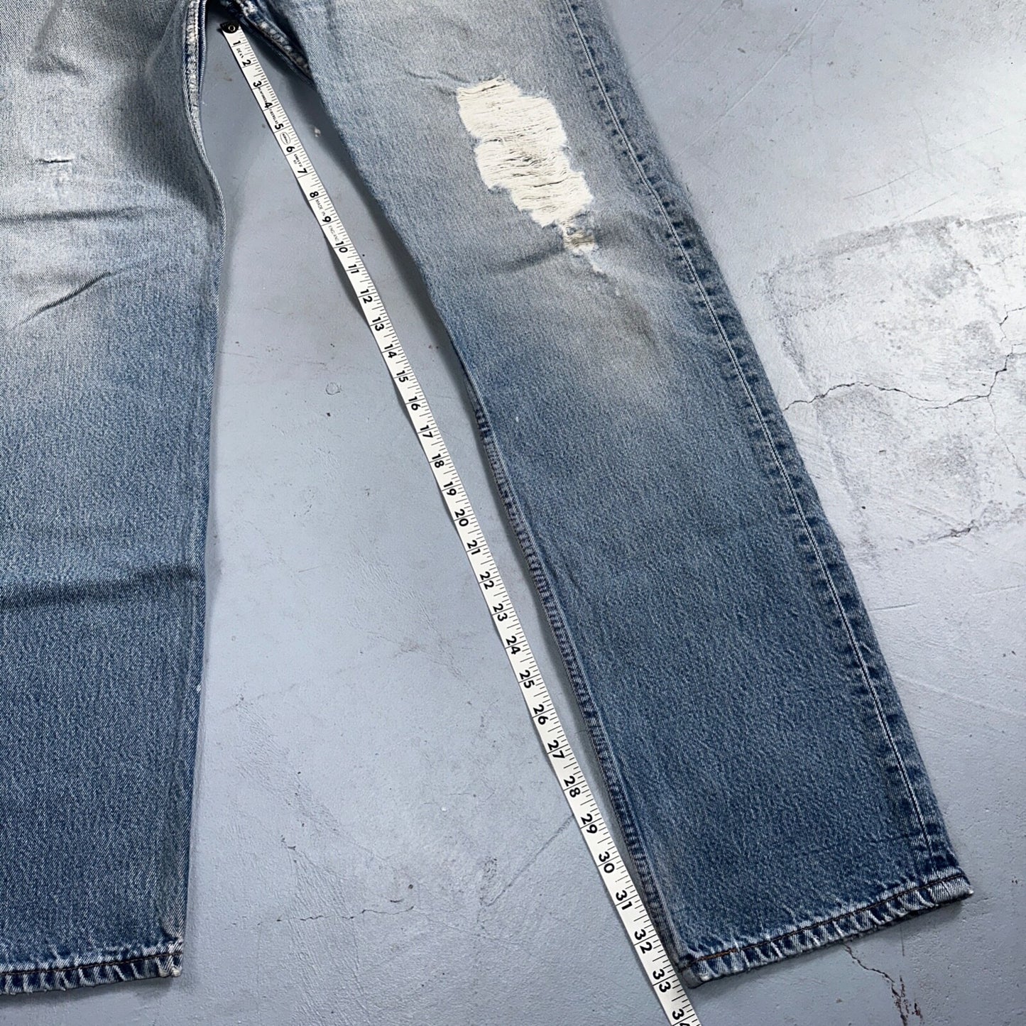 Levis 501 Vintage 90s XX Straight Leg Mexico Jeans 34x36 Light Wash Act 31x33