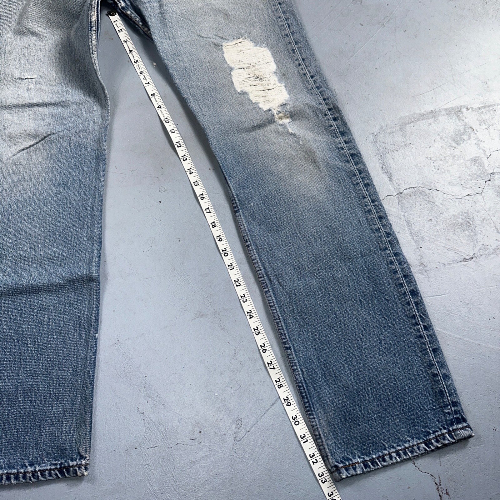 Levis 501 Vintage 90s XX Straight Leg Mexico Jeans 34x36 Light Wash Act 31x33