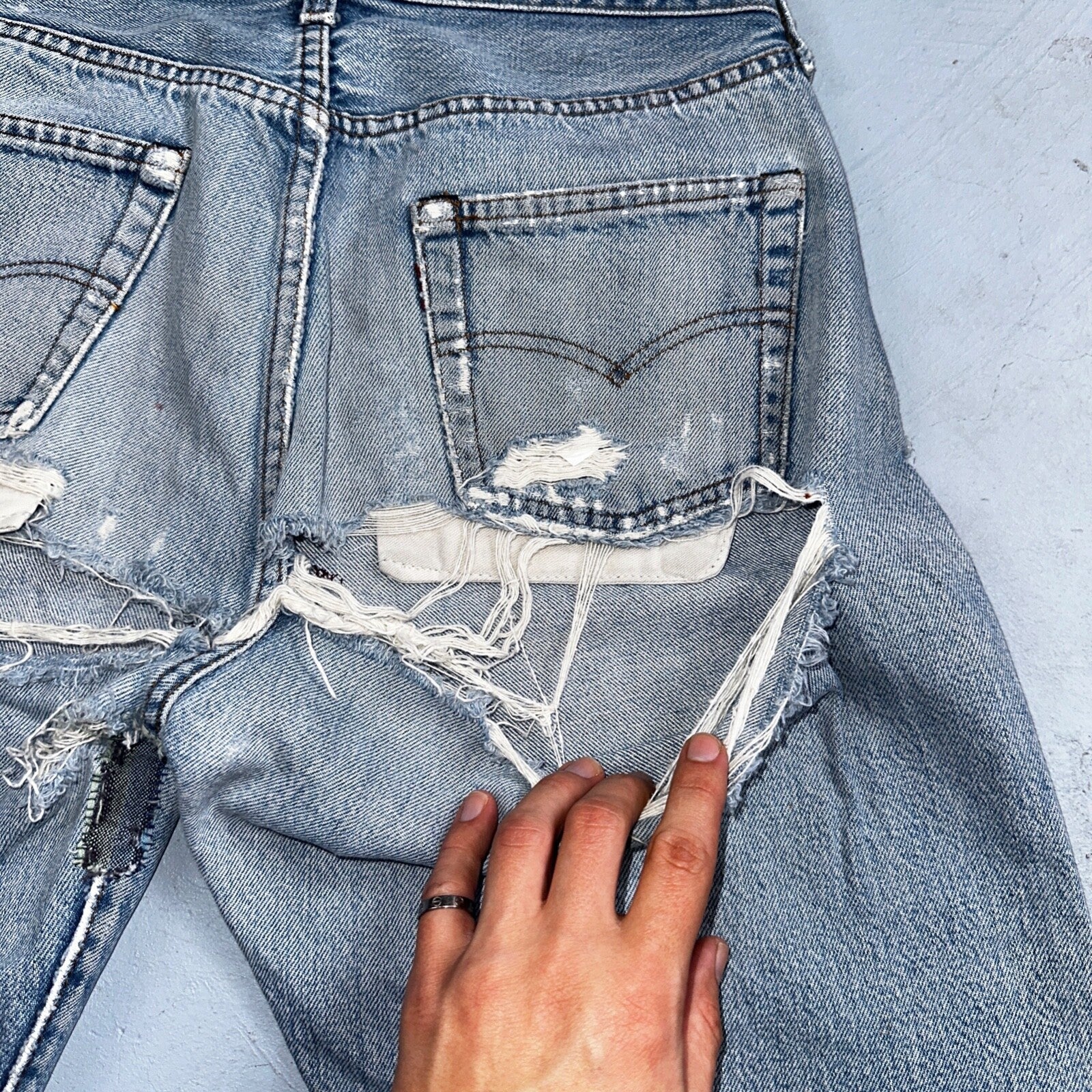 Levis 501 Vintage 80s Redline Selvedge USA XX Jeans Light Wash 1980s Act 29x28