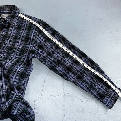 Carhartt Hubbard Plaid Flannel Button Down Work Shirt 100122 M Blue