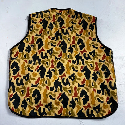 Vintage Duck Camo Vest Adult Large Camouflage Puffer Reversible Hunting Fishing