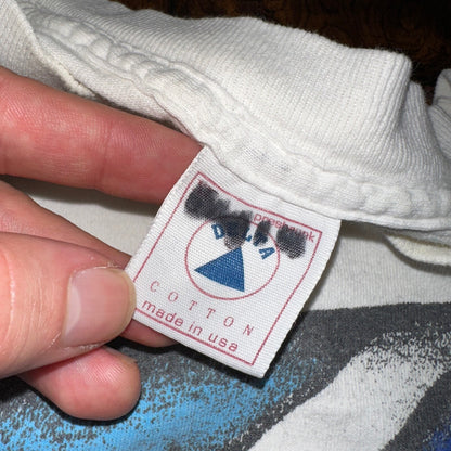 Maasdam Ship Cheese USA Vintage T Shirt 90s White Art Sailing Life Rap Music