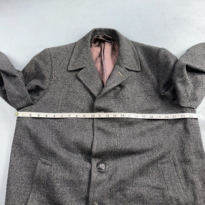 Vintage Barton Hall Coat Mens Gray Tweed Shabby Chic Wool 50s Union Made 1950s