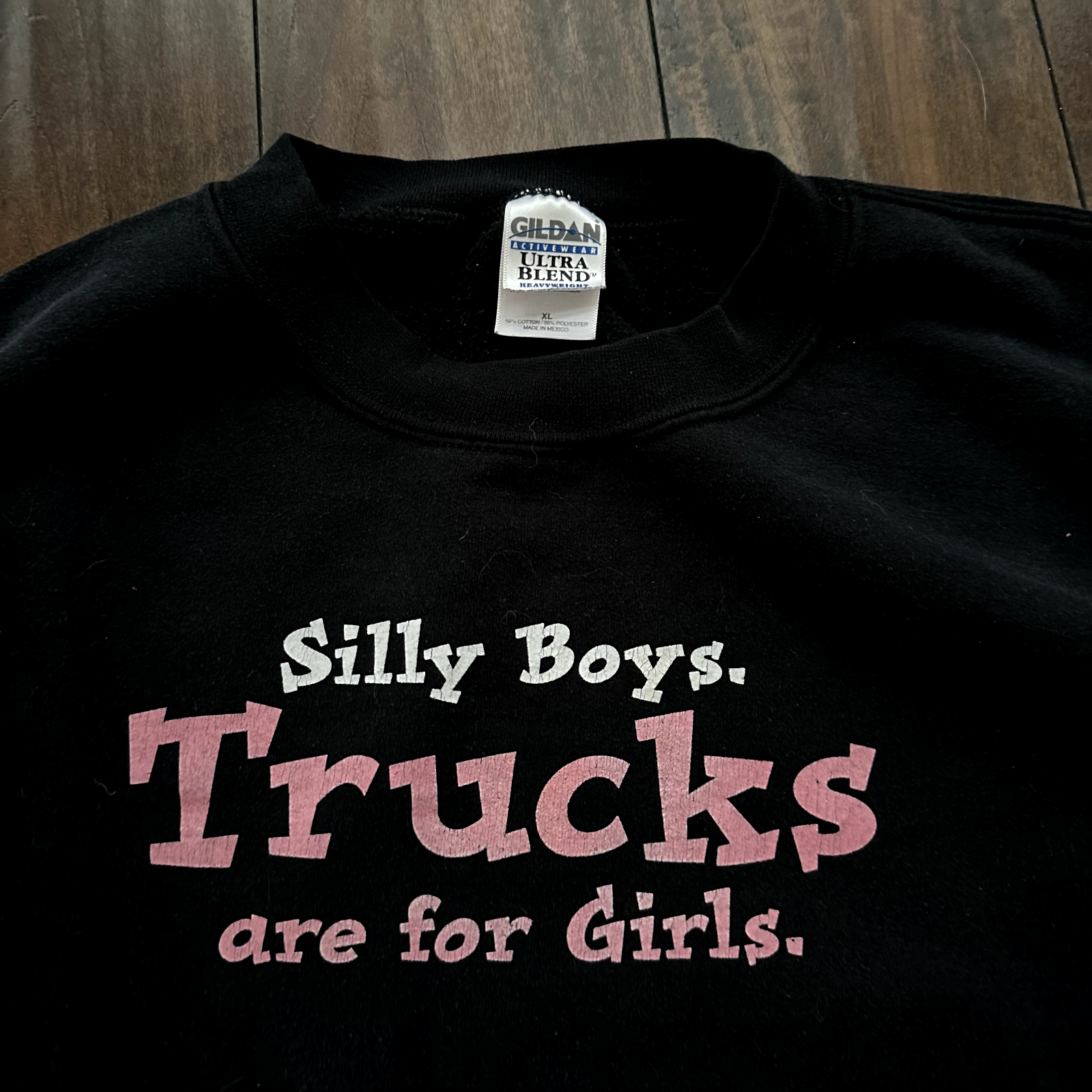 Trucks 4 Girls Vintage Sweatshirt Funny Quote Trucking Highway Power Tee Y2K