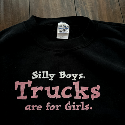 Trucks 4 Girls Vintage Sweatshirt Funny Quote Trucking Highway Power Tee Y2K