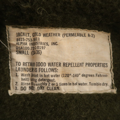 VTG 70s USN US Navy Military A-2 Intermediate Cold Weather Deck Jacket Small A2