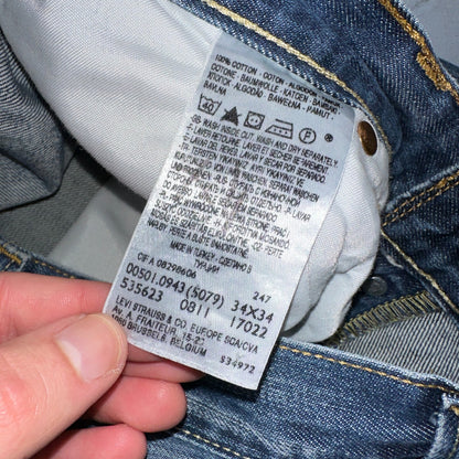 Levis 501 Vintage Y2K XX Straight Leg Jeans Blue Med Wash 34x34 Act 33x27