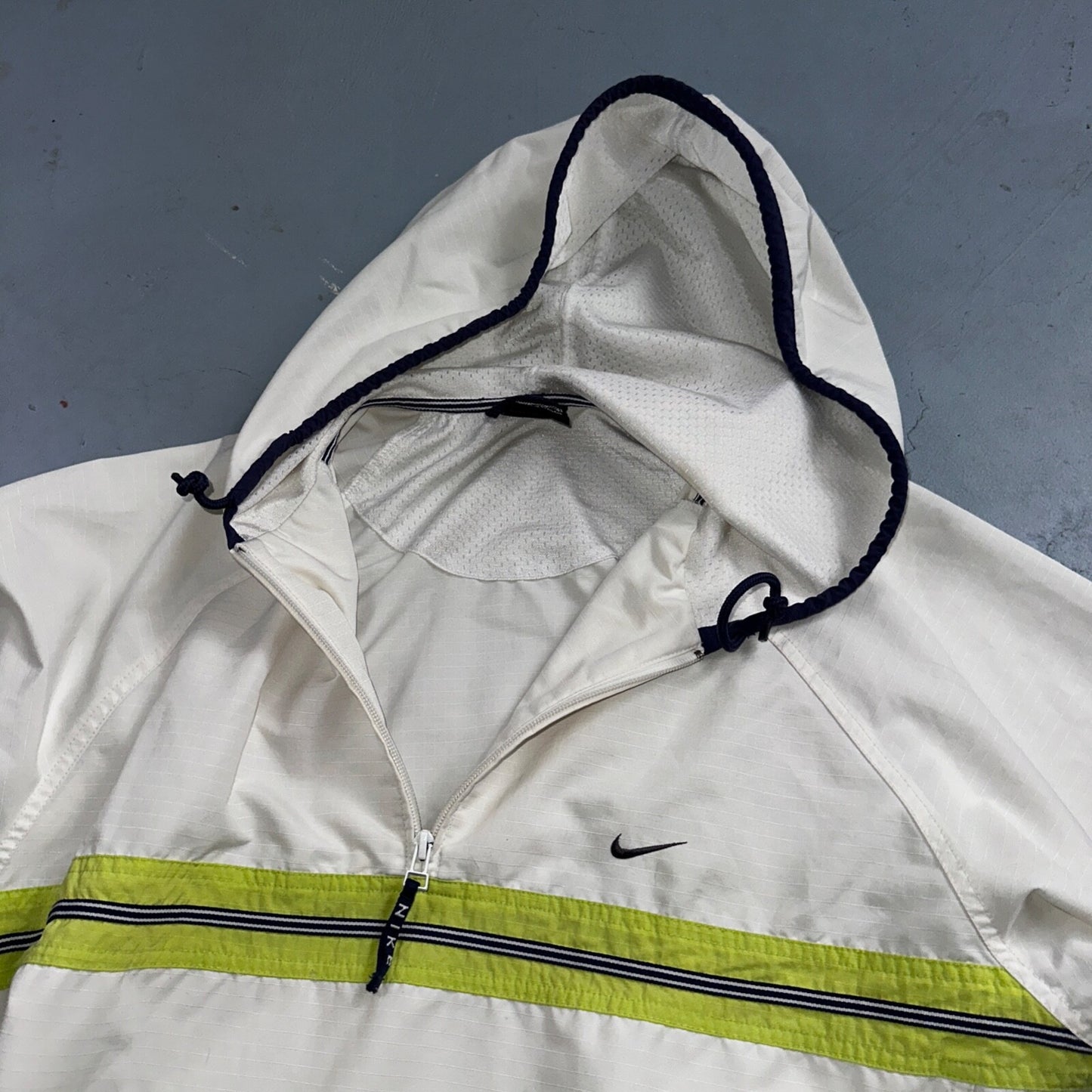 Nike Jacket Vintage Nylon Windbreaker Women’s Quarter Zip Large White 90s