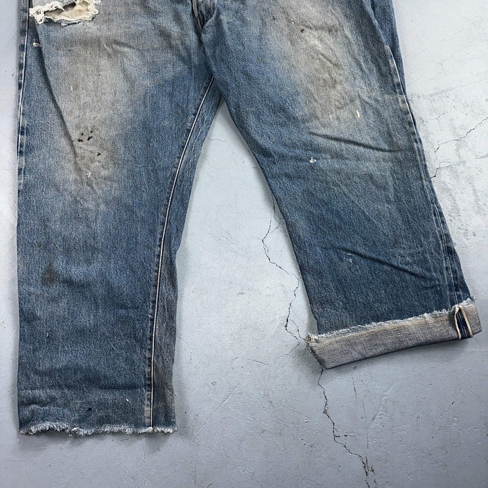 Levis 501 Vintage 80s Redline Selvedge USA XX Jeans Light Wash 48x30 Act 44x26
