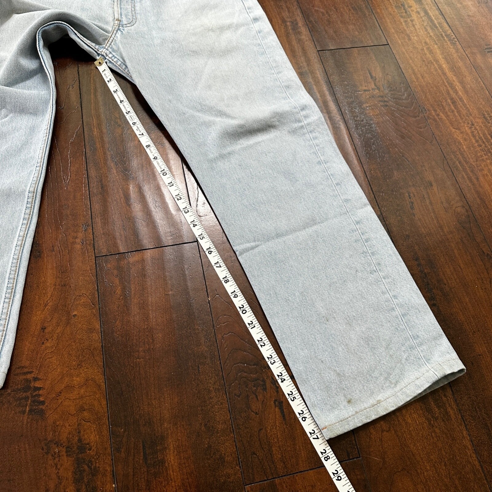 VTG 90s Levis 501 Button Fly 34x30 UK Tag Jeans Light Wash Blue XX Act 32x27