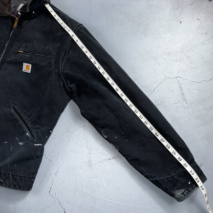 Carhartt VTG Jacket Mens L Tall Black Detroit J001 Blanket Lined USA J97 BLK