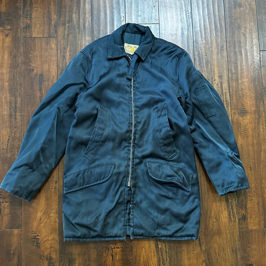 1960s Vtg Golden Fleece Industrial Outerwear Blue Jacket Coat Mens Size 38 USA
