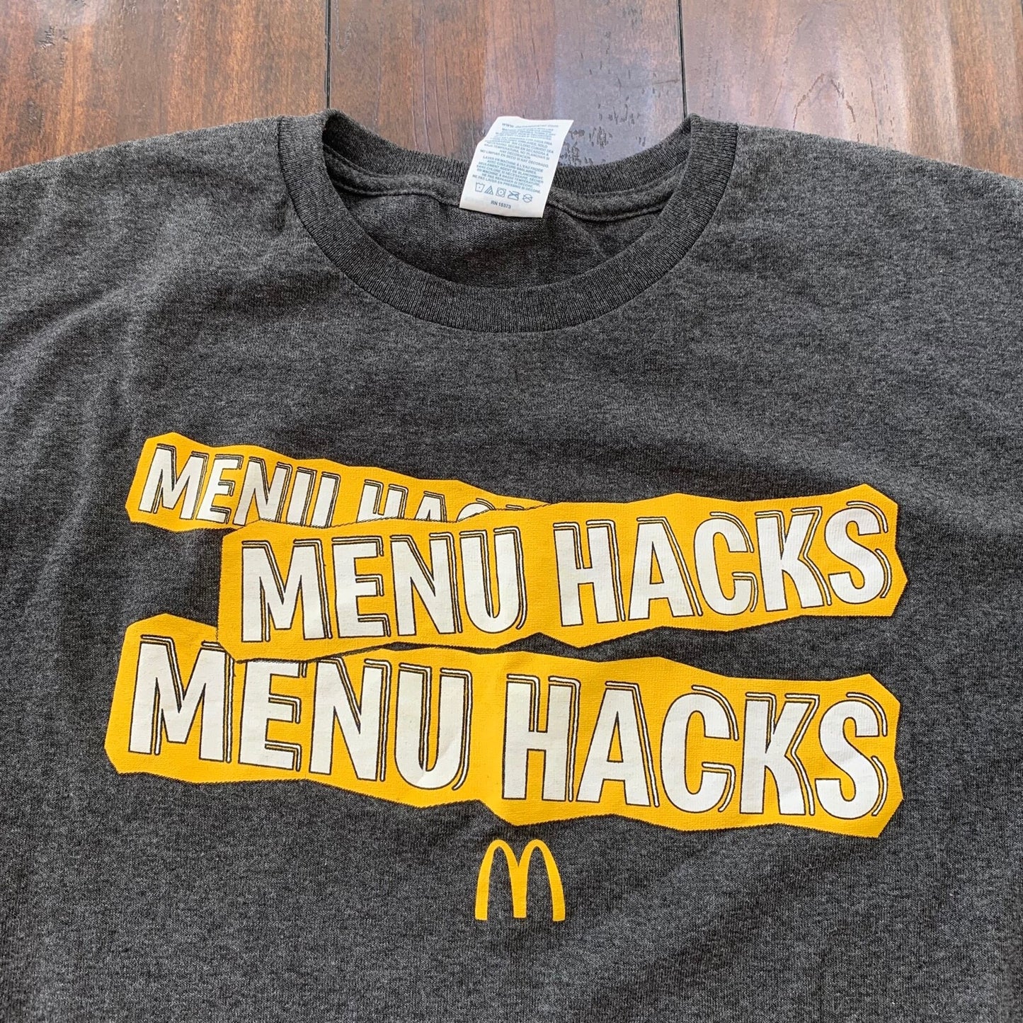 McDonalds Employee Y2K Vintage Style T Shirt Promo Food USA Menu Hacks