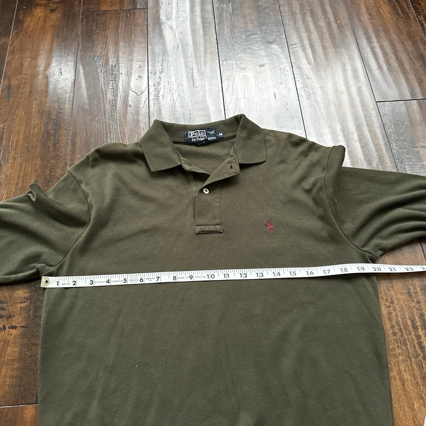 Vtg 90s Polo Ralph Lauren Mens T-Shirt Long Sleeve Green Sz Medium Made in USA