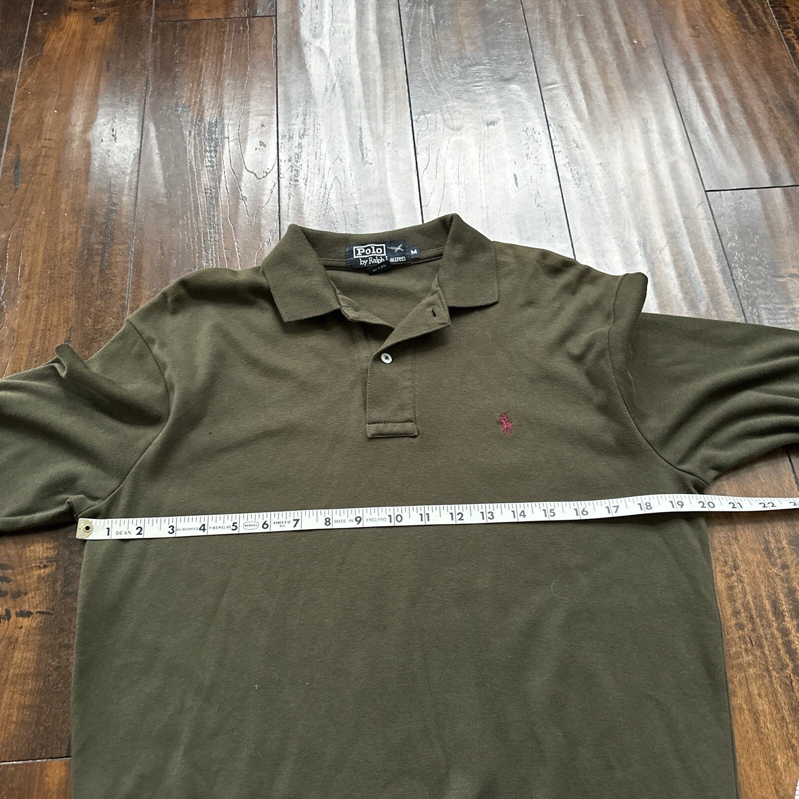 Vtg 90s Polo Ralph Lauren Mens T-Shirt Long Sleeve Green Sz Medium Made in USA