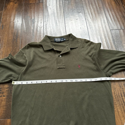 Vtg 90s Polo Ralph Lauren Mens T-Shirt Long Sleeve Green Sz Medium Made in USA
