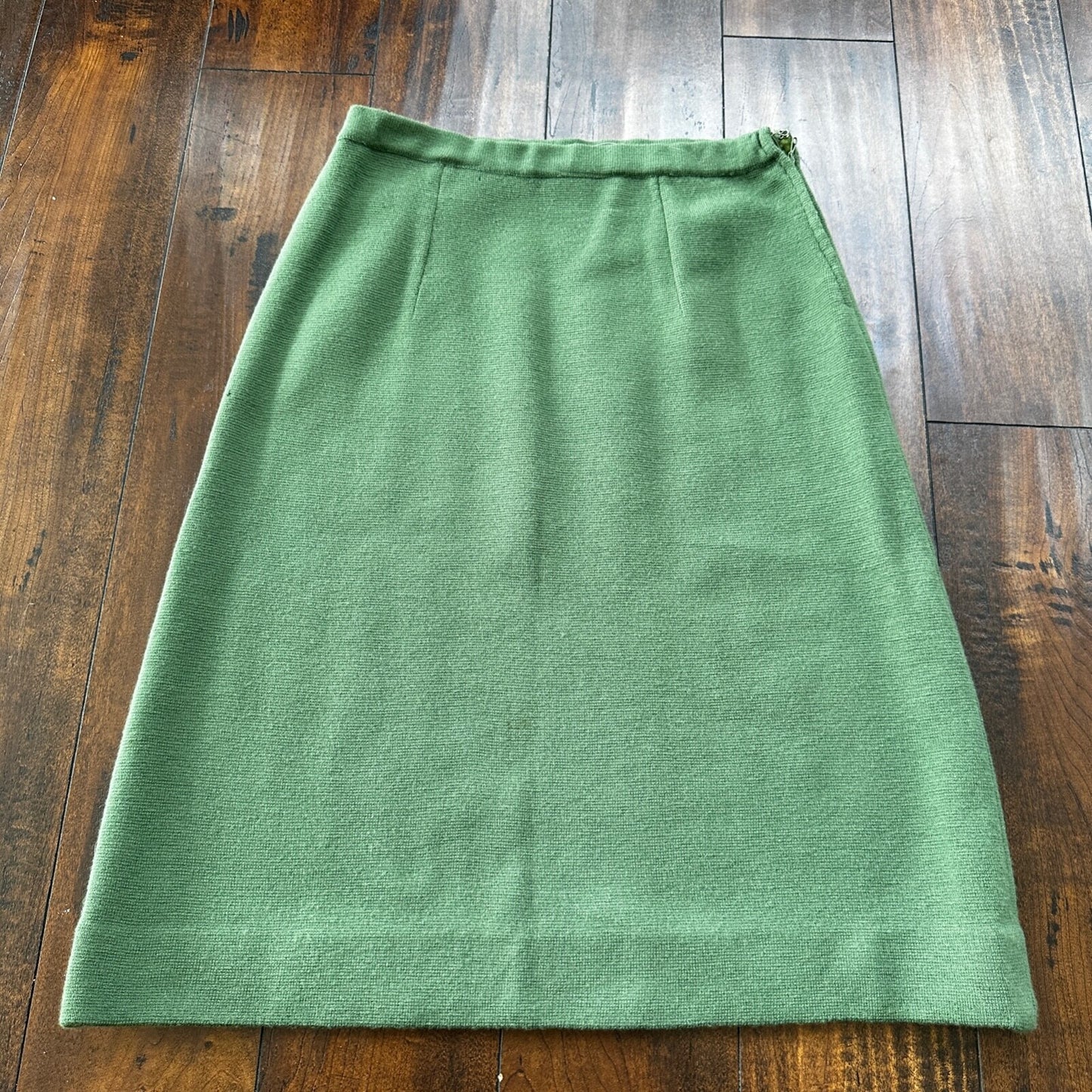 Vintage Lipman Wolfe & Co Green Wool Skirt Suit Womens Italy 100% 1960s 60s