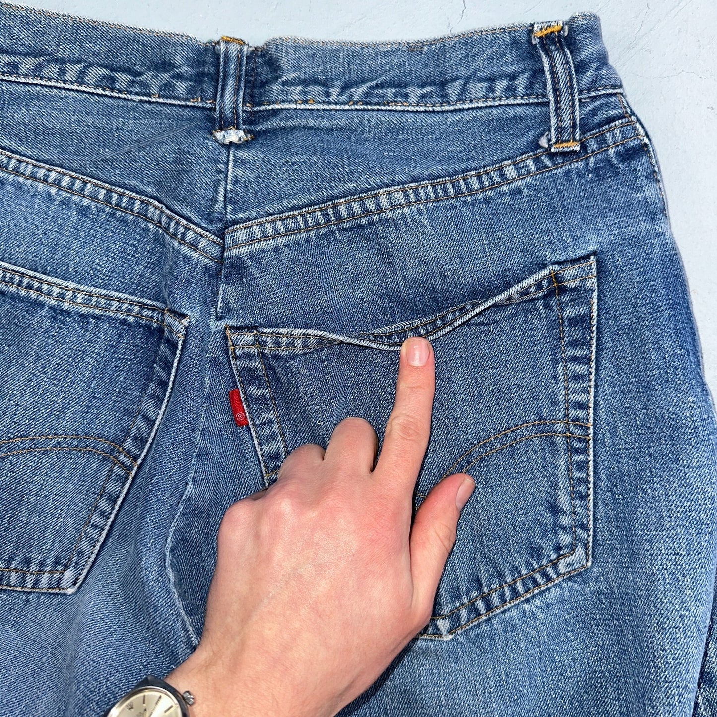 Levis 501 VTG 70s SS Redline Selvedge Jeans XX Med Wash 27x31 Tailored Altered