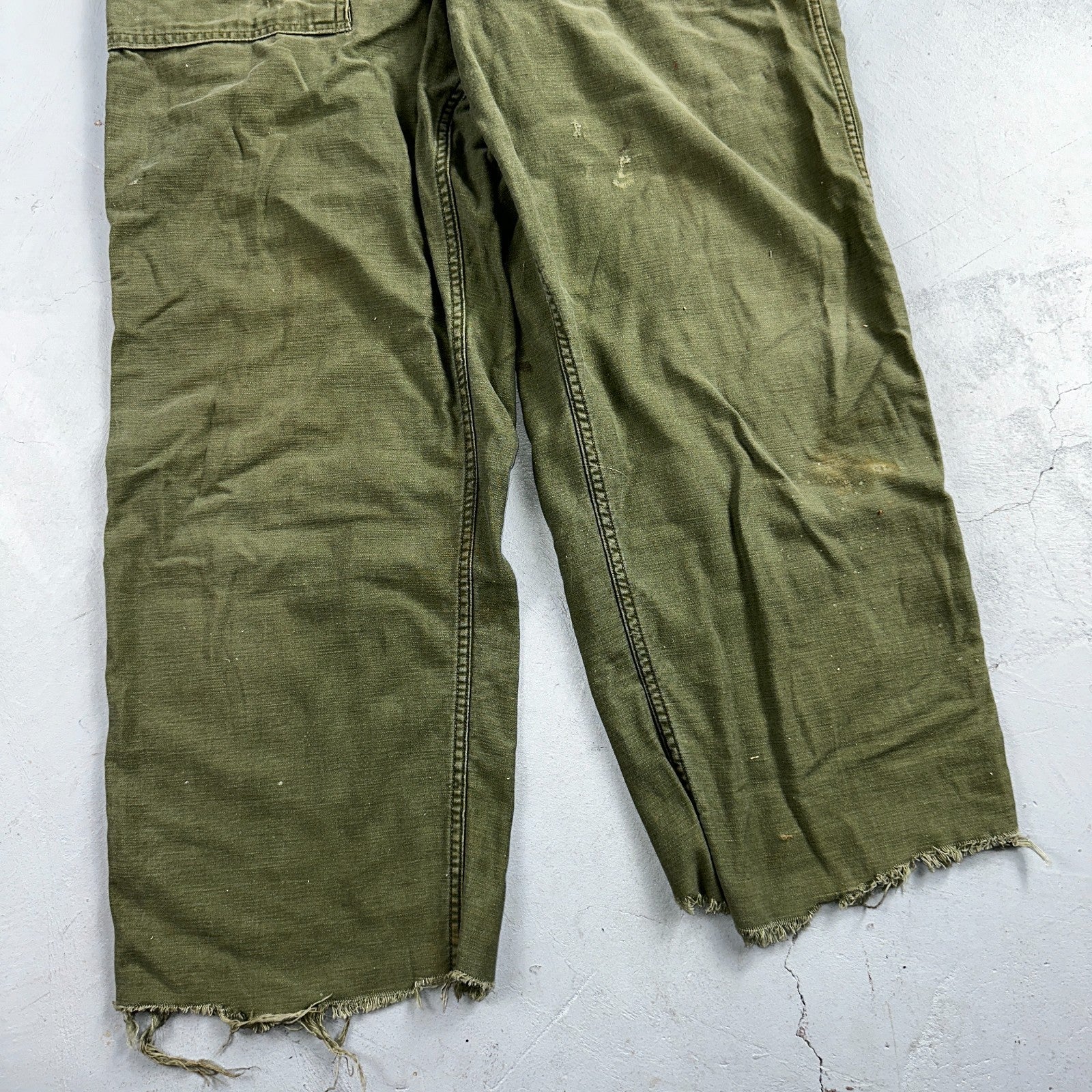 Vintage 1960s 70s Vietnam OG 107 Fatigue Pants 60s Button Fly 34x35 Act 33x26