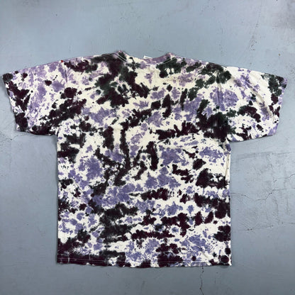 Tye Dye Hippie Purple Black VTG T Shirt Y2K Grateful Dead Wild Pattern Cool Best