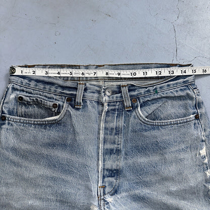 Levis 501 Vintage 80s USA XX Straight Leg Jeans 32x31 Thrashed Wash Act 30x26