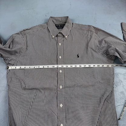 Ralph Lauren Shirt Black Shepperd Check Yarmouth Button Up Long Sleeve 15.5