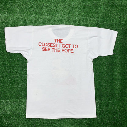 Pope John Paul 2 II Vintage T Shirt Blessed Catholic 80s Jesus Love Rap Religion