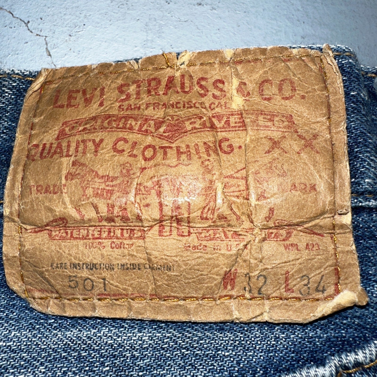 Levis 501 Vintage 70s SS Redline Selvedge USA XX Jeans Med Wash 32x34 Act 30x29